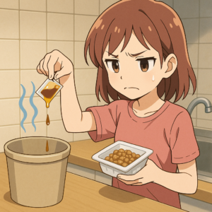 納豆のタレ捨てる