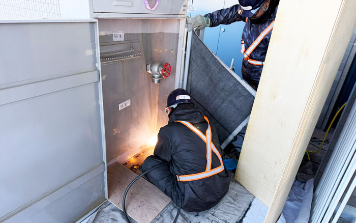 消火栓ボックス溶接